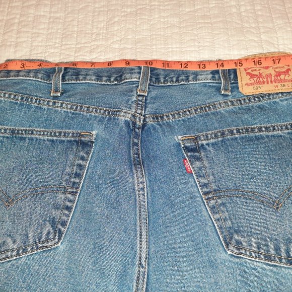 Levi's 505 Men's Jeans 38x32 100% Cotton Regular/Straight Medium-Washed - Picture 7 of 11